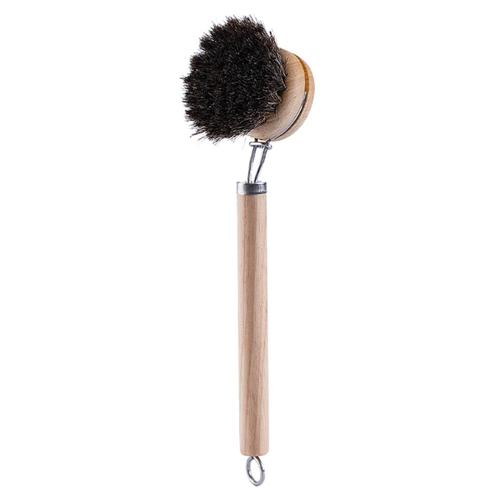 Replaceable Dish Brush Wooden Handle Stain Remove Pot Brush Portable Household Cleaning Scrub Brushes Kitchen Accessories