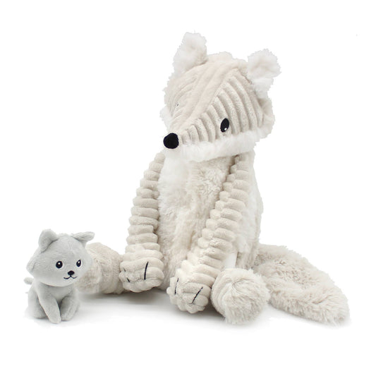 Peluche duo Maman-Bébé Renard des Neiges – Les Ptipotos