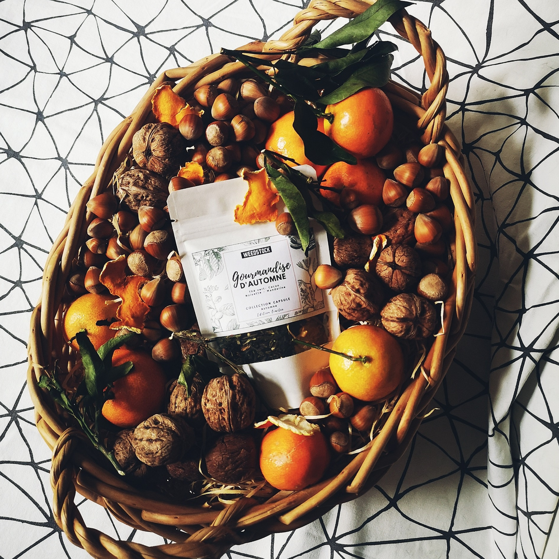Gourmandise d’automne — Thé vert aux éclats de cacao, noisette & mandarine