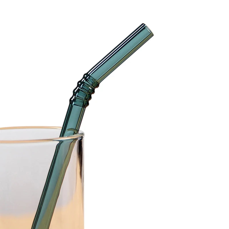 Colorful Glass Straws Reusable Drinking Straw Eco-Friendly High Borosilicate Glass Straw Glass Tube Party Favors Bar Drinkware