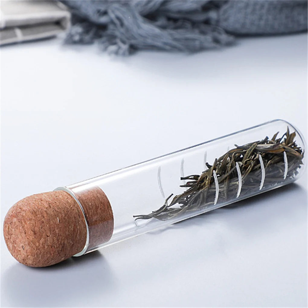 Tea Set Strainer with Cork Lid Mini Transparent Empty Filter Holder Design Heat-Resistant Teaware Tools for Restaurant Shop