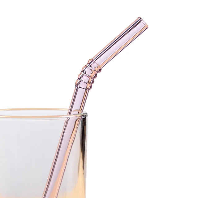 Colorful Glass Straws Reusable Drinking Straw Eco-Friendly High Borosilicate Glass Straw Glass Tube Party Favors Bar Drinkware