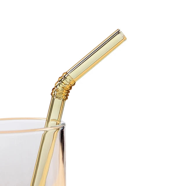 Colorful Glass Straws Reusable Drinking Straw Eco-Friendly High Borosilicate Glass Straw Glass Tube Party Favors Bar Drinkware
