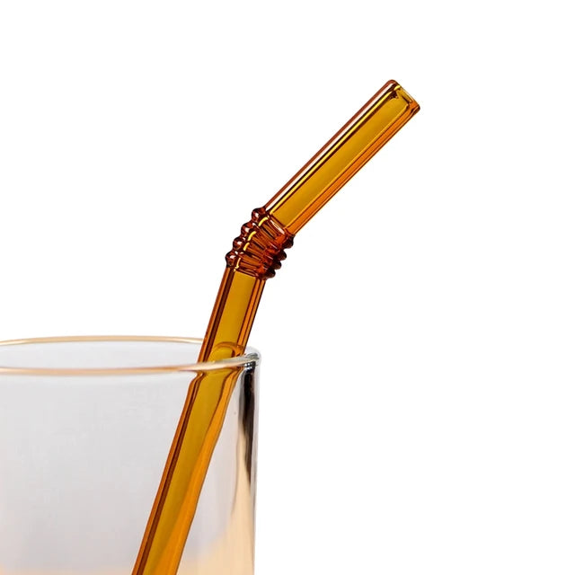 Colorful Glass Straws Reusable Drinking Straw Eco-Friendly High Borosilicate Glass Straw Glass Tube Party Favors Bar Drinkware