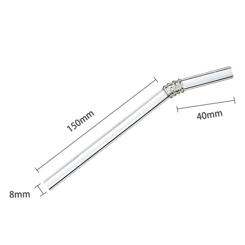 Colorful Glass Straws Reusable Drinking Straw Eco-Friendly High Borosilicate Glass Straw Glass Tube Party Favors Bar Drinkware