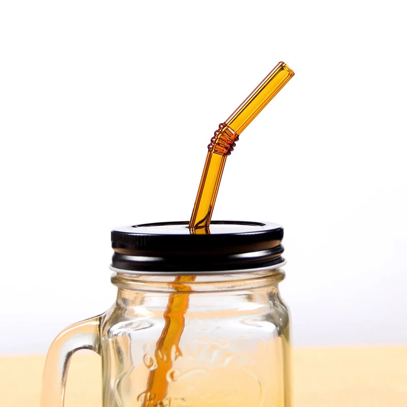 Colorful Glass Straws Reusable Drinking Straw Eco-Friendly High Borosilicate Glass Straw Glass Tube Party Favors Bar Drinkware