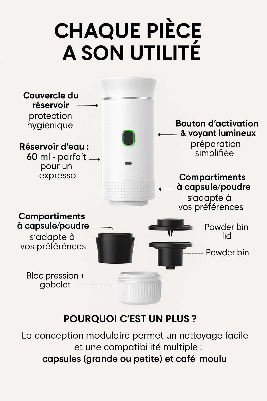 3 in 1 portable espresso coffee machine