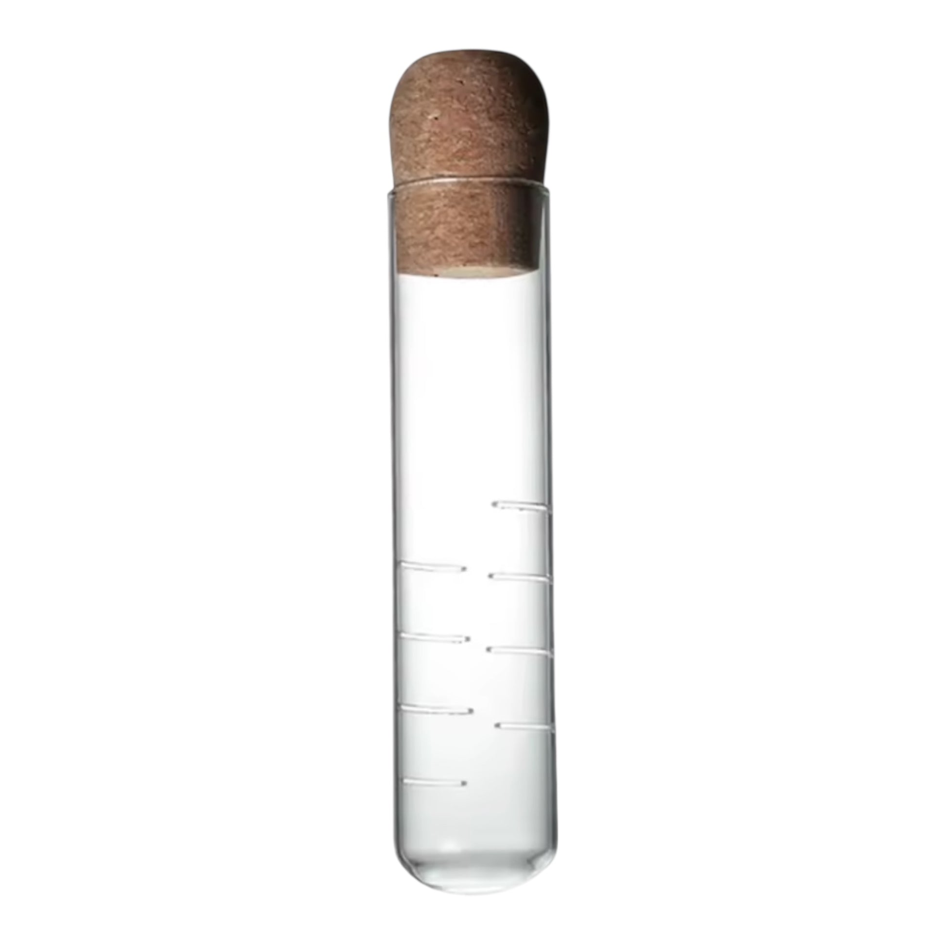 Glass tea filter with cork cap