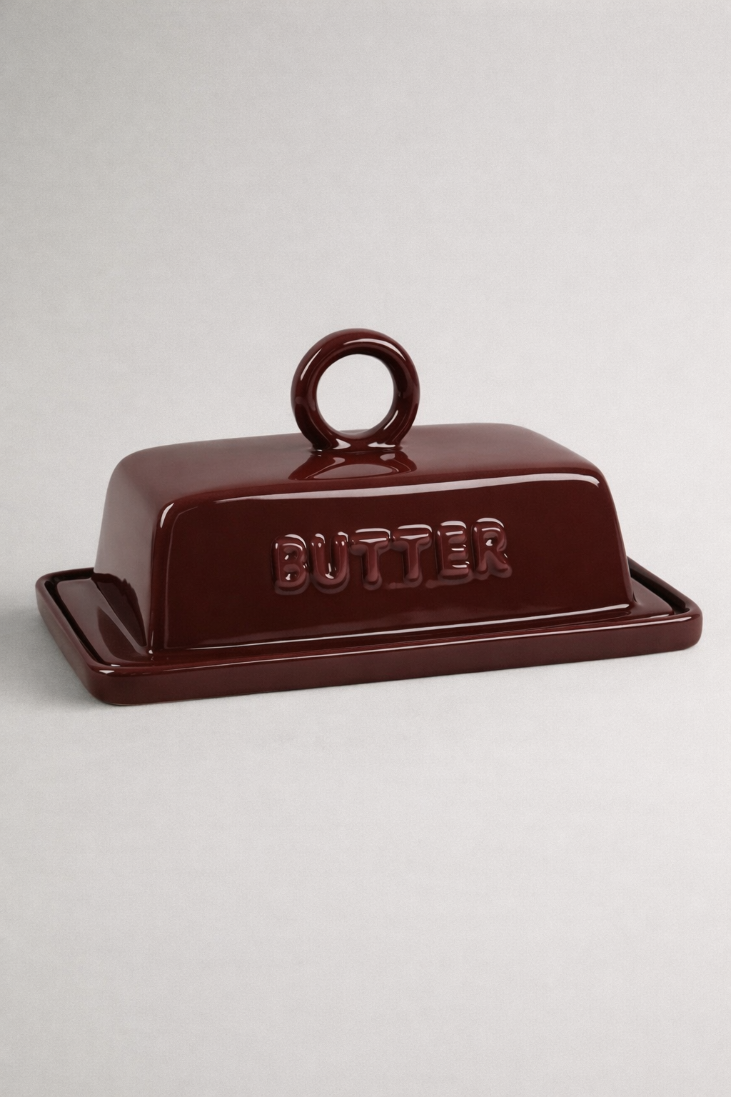 FYNLORA Nordic Ceramic Designer Butter Dish - brun brillant