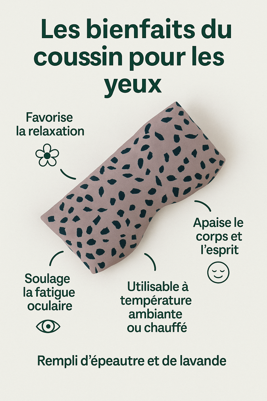 Coussin pour les yeux en épeautre & lavande Orange/ Sandorn