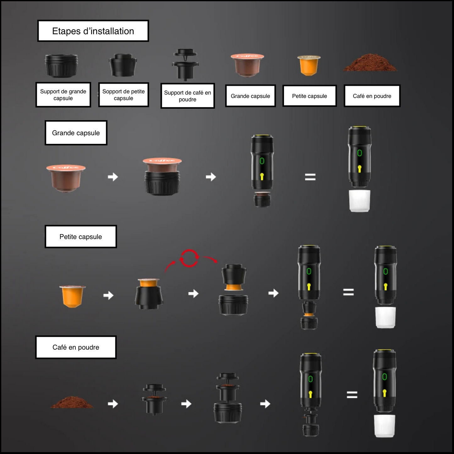 Tragbare 3-in-1-Espressomaschine