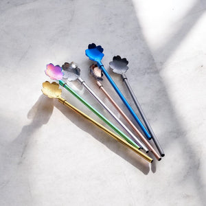 Set von 4 Edelstahlstrohhalmen mit Colander und Tumples