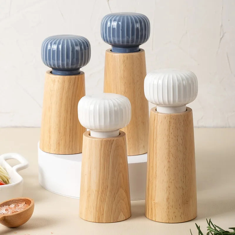 Nordic Style Pepper and Salt Grinder Manual Salt and Pepper Grinder Adjustable Roughness Ceramic Core Salt Grinder