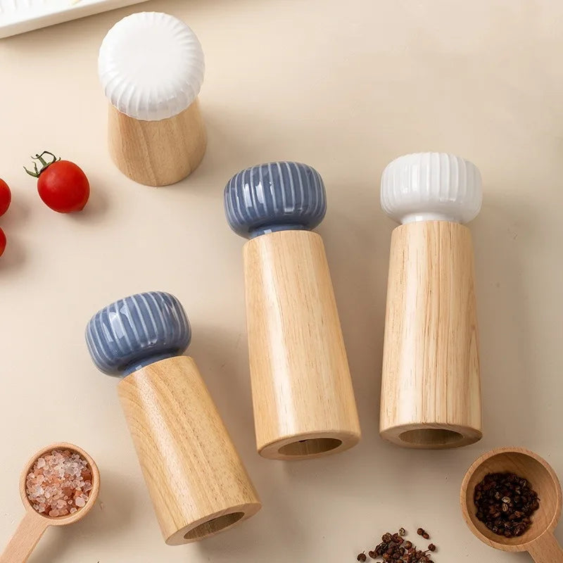 Nordic Style Pepper and Salt Grinder Manual Salt and Pepper Grinder Adjustable Roughness Ceramic Core Salt Grinder