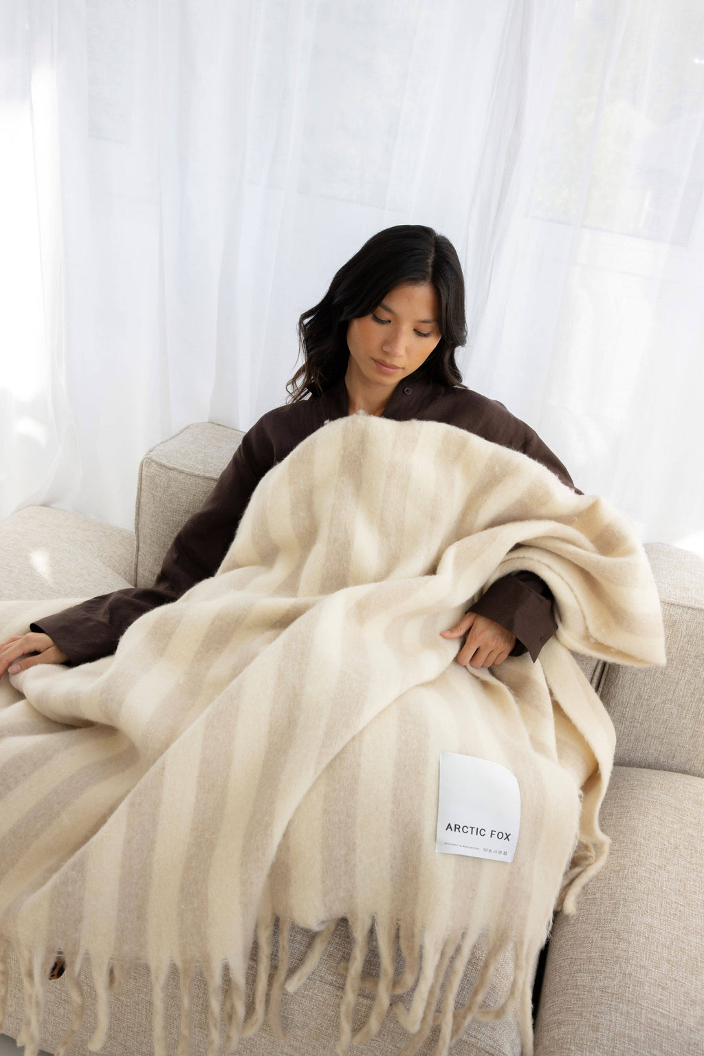 Reykjavik ARCTIC FOX &amp; CO Plaid – Helltaupe gestreift
