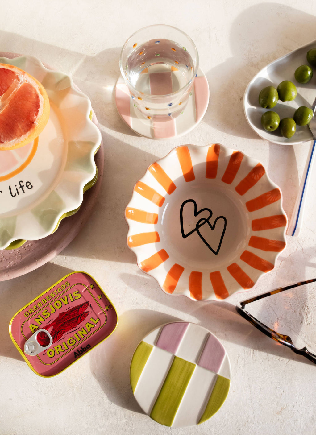 Sandstone bowl - Orange Heart Edition