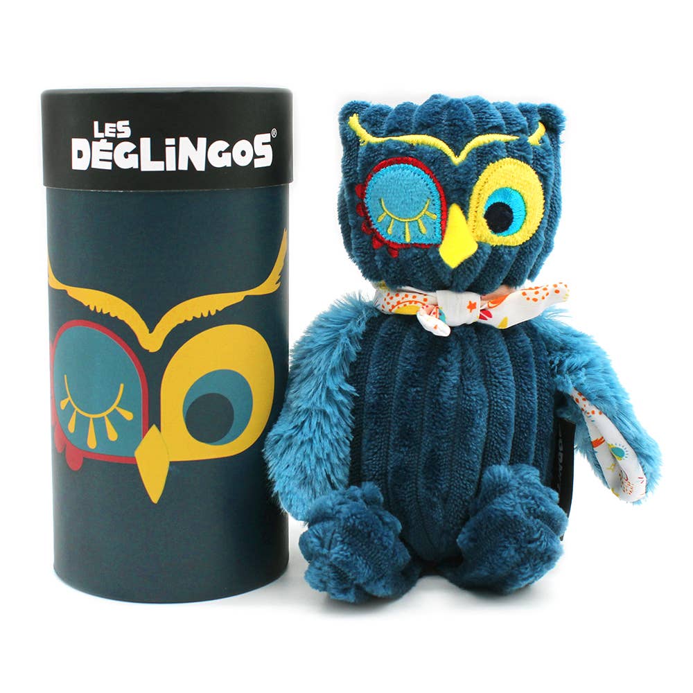 LES DEGLINGOS PETITE PELUCHE SIMPLY + BOÎTE CADEAU ASTROS LE HIBOU