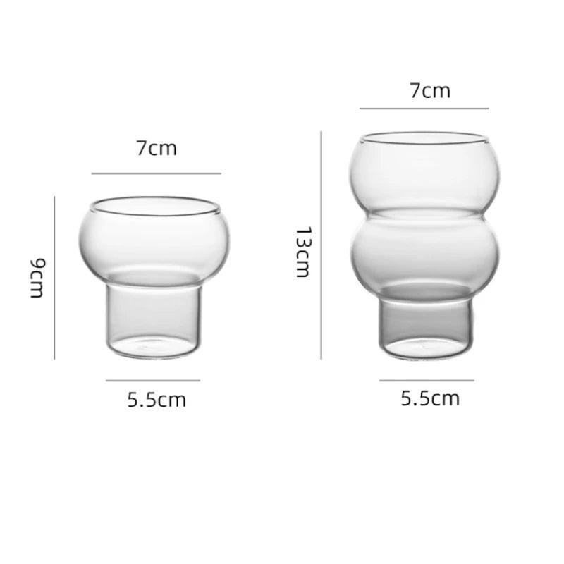 1Pc Gourd Shaped Cocktail Glass Clear Wine Glass Creative Champagne Glasses Drinking Cups for Bar Pub Restaurant Home Drinkware